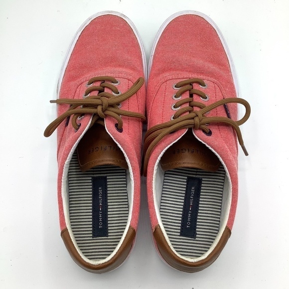 Tommy Hilfiger Phero TMPHERO Mens Pink Canvas Low Top Designer Sneaker Shoes 9.5 - Picture 10 of 16